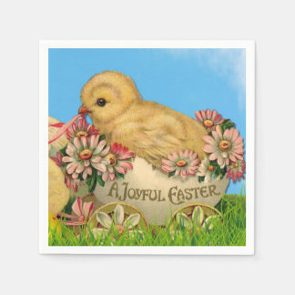  paaskip met blauwe hemel en paaseieren servet