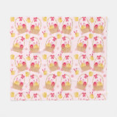 Paaskip Patroonroze Fleece Deken (Voorkant (Horizontaal))