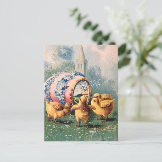 paaskippen briefkaart (Staand voorkant)