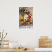  paaskippen met Red Tulip Flowers Poster (Keuken)