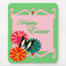 Paaskleurige bloemen en vlinder