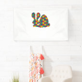 Paaskonijn Autisme Bewustzijn Puzzel Stuk Autist Spandoek (Insitu)