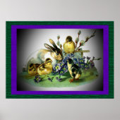  paaskonijn, Baby en bloemen, ZSSG Poster (Voorkant)
