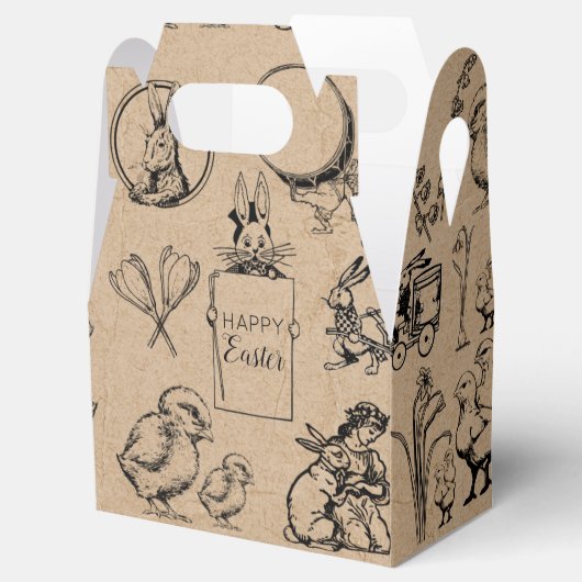 paaskonijn en baksteenkraft Brown Bedankdoosjes (Geopend)