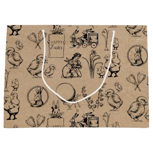 paaskonijn en baksteenkraft Brown Groot Cadeauzakje (Voorkant)