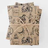 paaskonijn en baksteenkraft Brown Inpakpapier Vel (In situ)