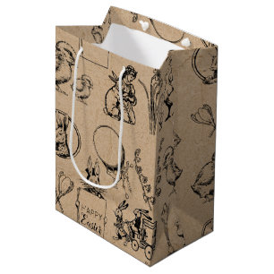  paaskonijn en baksteenkraft Brown Medium Cadeauzakje