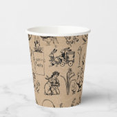 paaskonijn en baksteenkraft Brown Papieren Bekers (Links)