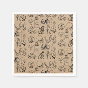  paaskonijn en baksteenkraft Brown Servet