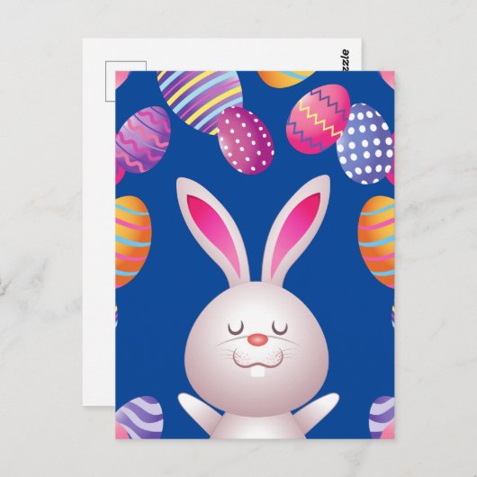 Paaskonijn en briefkaart eieren. (Voorkant / Achterkant)