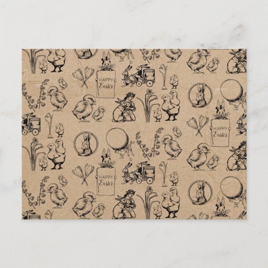 paaskonijn en broodrooster feestdagenkaart (Voorkant)
