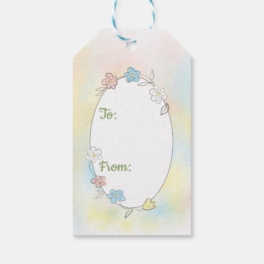 Paaskonijn en eitjes cadeaulabel (Achterkant)