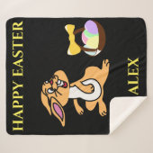 Paaskonijn en sherpa fleece deken. sherpa deken (Voorkant (horizontaal))