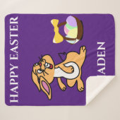 Paaskonijn en sherpa fleece deken. sherpa deken (Voorkant (horizontaal))