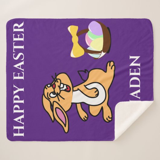 Paaskonijn en sherpa fleece deken. sherpa deken (Voorkant (horizontaal))