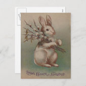 paaskonijn feestdagenkaart (Voorkant / Achterkant)