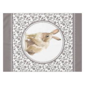 Paaskonijn Floral-bruin Tafelkleed (Voorkant (Horizontaal))