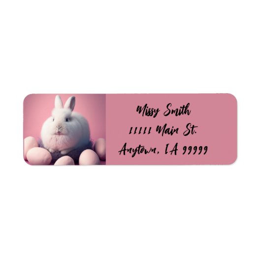 Paaskonijn in een nestkonijn etiket (Voorkant)