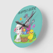 Paaskonijn, lamsvlees en baksteen Acrylklok. Ronde Klok (Hoek)