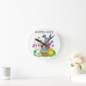 Paaskonijn, lamsvlees en baksteen Acrylklok. Ronde Klok (Huis)