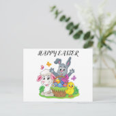 Paaskonijn, lamsvlees en briefkaart. briefkaart (Staand voorkant)