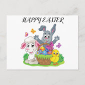 Paaskonijn, lamsvlees en briefkaart. briefkaart (Voorkant)