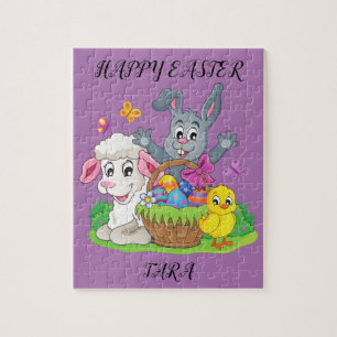Paaskonijn, lamsvlees en kuikenpuzzels op maat ges legpuzzel