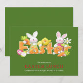 Paaskonijn met grappige Wenskaarten Kaart (Voorkant / Achterkant)