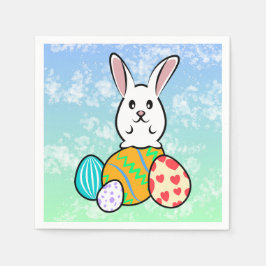 Paaskonijn op paaseieren servet