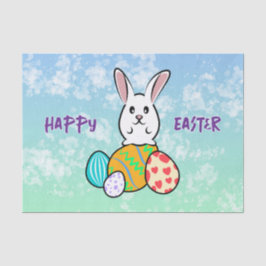 Paaskonijn op paaseieren tissuepapier