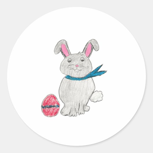 Paaskonijn Ronde Sticker (Voorkant)