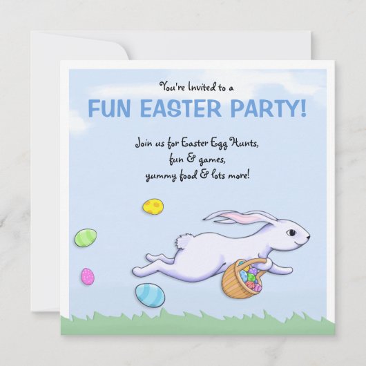 Paaskonijn Uitnodiging Paasfeest (Voorkant)