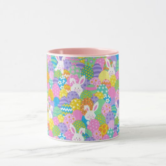 PAASKONIJN Verbergen Eieren Schattige Roze Cadeauk Mok (Midden)