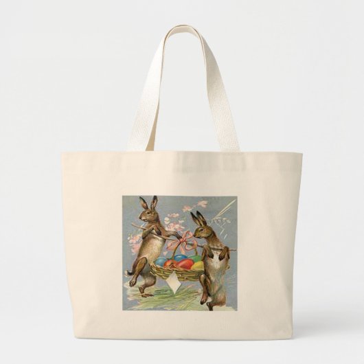  paaskonijnen dragen eieren in mandje, ZSSG Grote Tote Bag (Voorkant)