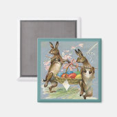  paaskonijnen dragen eieren in mandje, ZSSG Magneet (Voorkant / Achterkant)