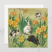  paaskonijntjes (1906), feestdagenkaart (Voorkant / Achterkant)