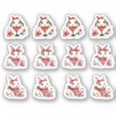 Paaskonijntjes met rode bandana's sticker (Voorkant)