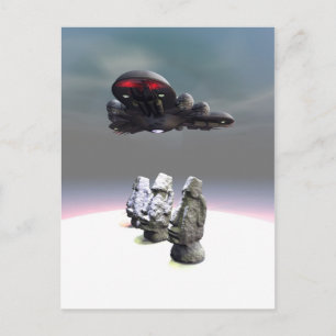 Paaskoppen en UFO-Briefkaart Briefkaart