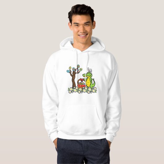 Paaskrokodille Bunny Eigroeiboom Alligator Boys Gi Hoodie (Voorkant volledig)