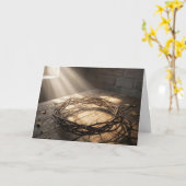 Paaskroon van doornen verlicht door zonnestralen kaart (Gele Bloem)