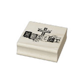 Paaskruis en duiven 	rubberstempel (Stempel)