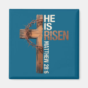 Paaskruis hij is verrezen Jezus christelijke manne Magneet