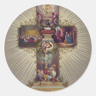 Paaskruis Ronde Sticker