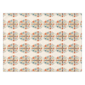 Paaskruisen en bloemen Nordic Pattern Tafelkleed (Voorkant (Horizontaal))