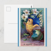  paaskuiken en lelies Briefkaart (Voorkant / Achterkant)