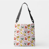 Paaskuikens Bloemen Eieren Viering Crossbody Tas (Voorkant)