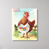 Paaskuikens Boerderij Kute Antiek Eggs Canvas Afdruk (Voorkant)