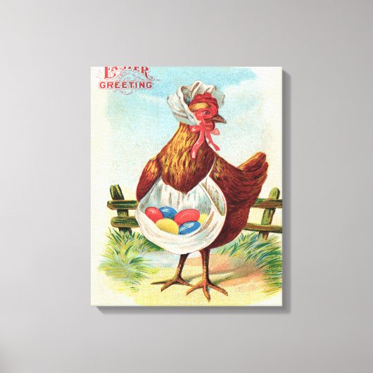 Paaskuikens Boerderij Kute Antiek Eggs Canvas Afdruk (Voorkant)