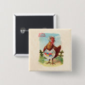 Paaskuikens Boerderij Kute Antiek Eggs Vierkante Button 5,1 Cm (Voorkant /achterkant)