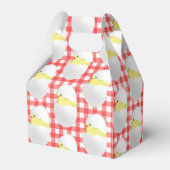 Paaskuikens in eieren op gingham bedankdoosjes (Achterkant)